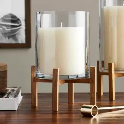 Best Sale ⭐ 8 Pack: 6.5" Glass Candle Holder with Wood Base by Ashland® ✨ -Ashland Online Store MP633855 20